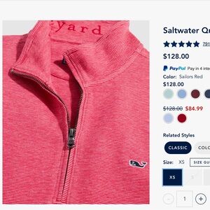 Vineyard Vines Men's Coral Long Sleeve Tee